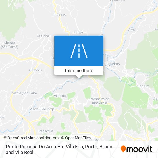 Ponte Romana Do Arco Em Vila Fria mapa