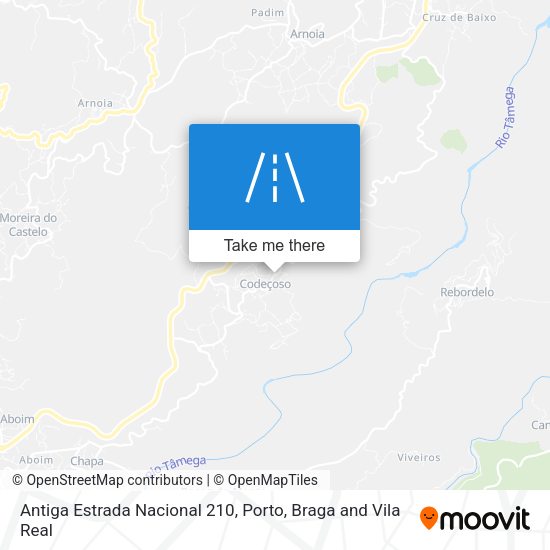 Antiga Estrada Nacional 210 mapa