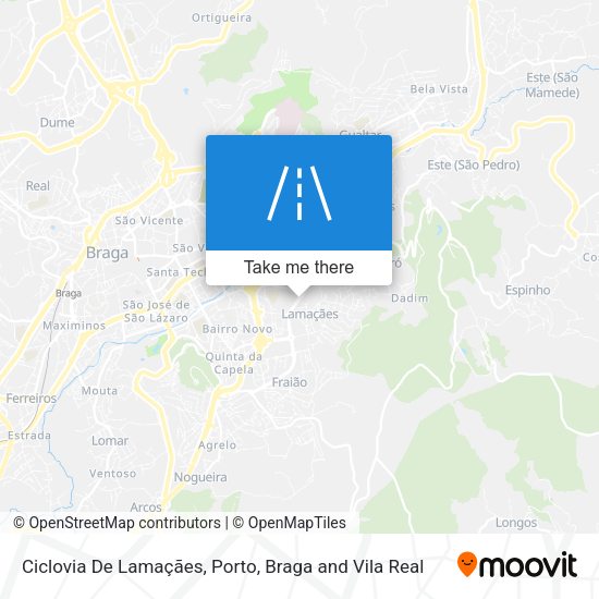 Ciclovia De Lamaçães map