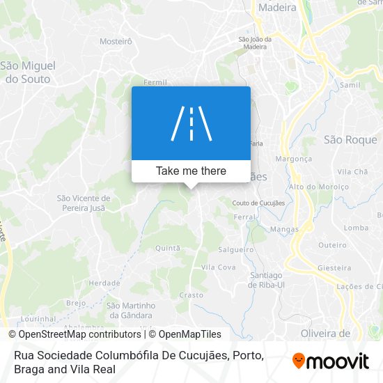 Rua Sociedade Columbófila De Cucujães map