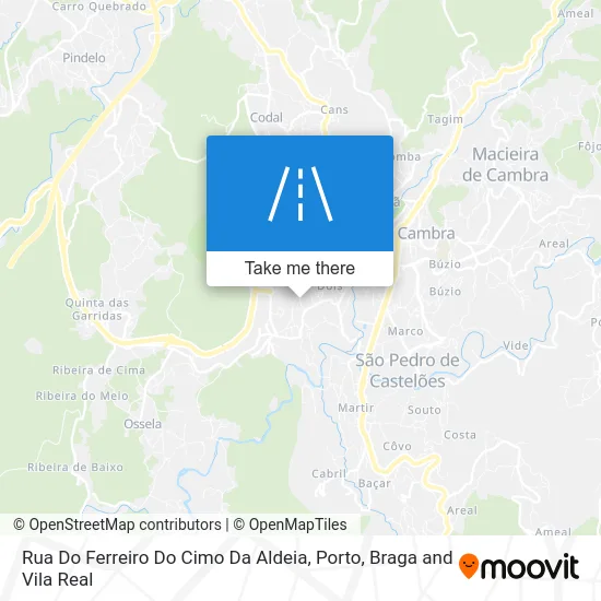 Rua Do Ferreiro Do Cimo Da Aldeia map