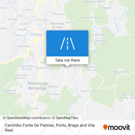 Caminho Fonte De Palmaz mapa
