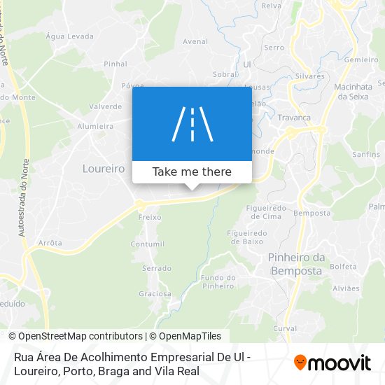 Rua Área De Acolhimento Empresarial De Ul - Loureiro mapa