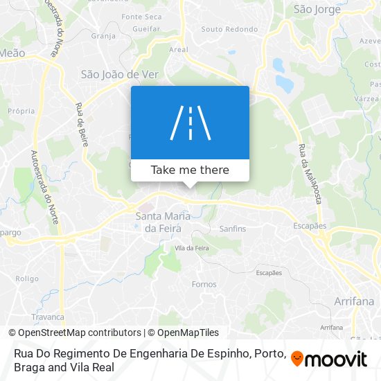 Rua Do Regimento De Engenharia De Espinho map