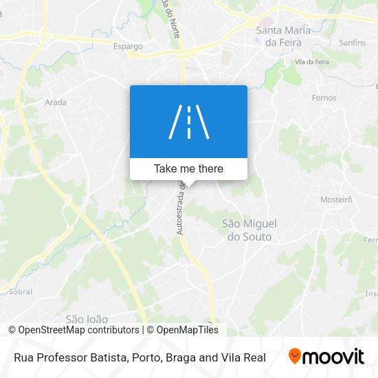 Rua Professor Batista mapa