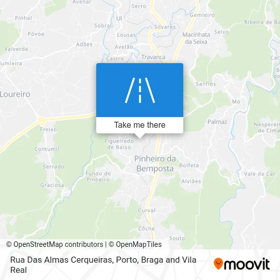 Rua Das Almas Cerqueiras map