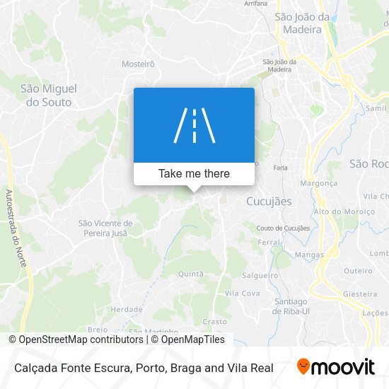 Calçada Fonte Escura mapa