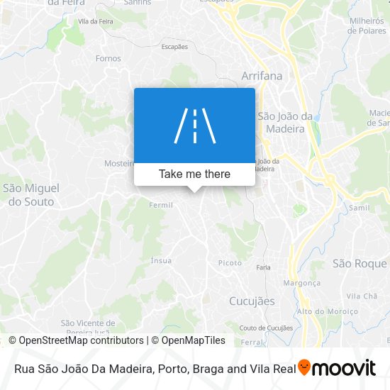 Rua São João Da Madeira mapa