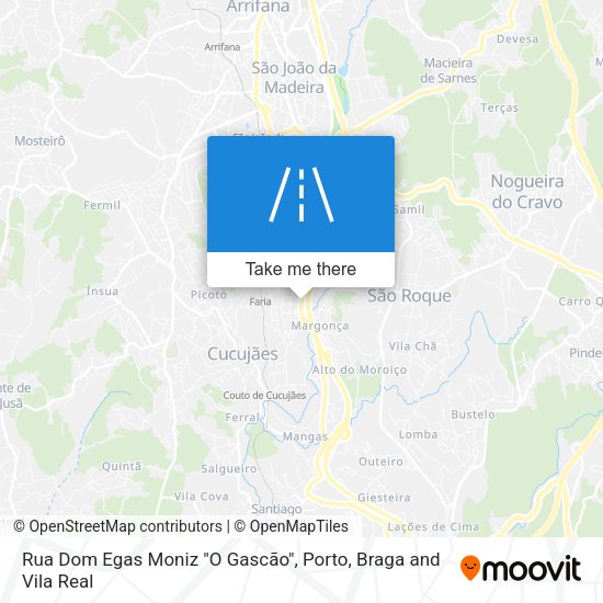 Rua Dom Egas Moniz "O Gascão" mapa