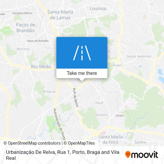 Urbanização De Relva, Rua 1 map