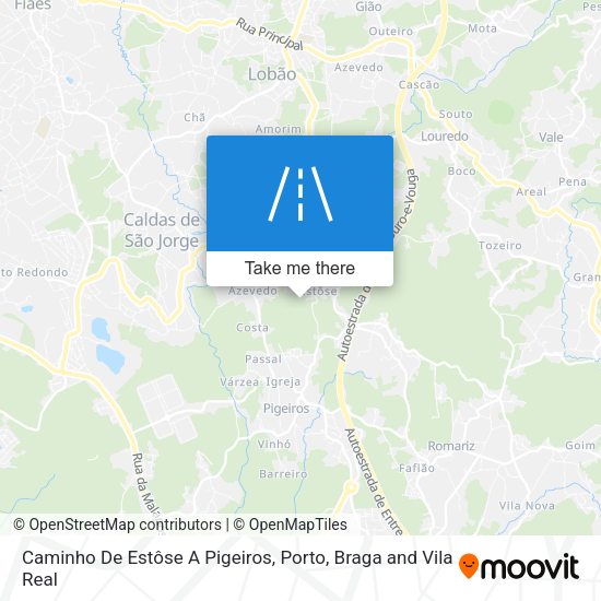 Caminho De Estôse A Pigeiros map
