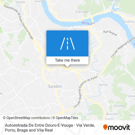 Autoestrada De Entre Douro-E-Vouga - Via Verde mapa