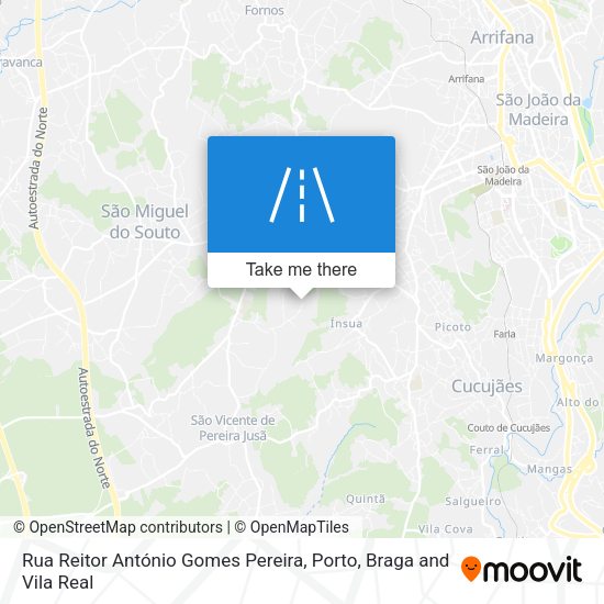 Rua Reitor António Gomes Pereira mapa