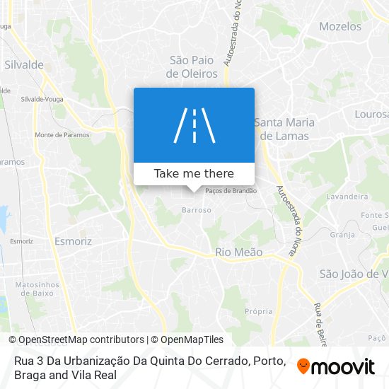 Rua 3 Da Urbanização Da Quinta Do Cerrado mapa