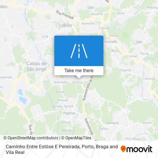 Caminho Entre Estôse E Pereirada mapa