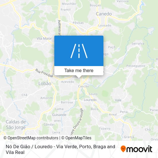 Nó De Gião / Louredo - Via Verde mapa