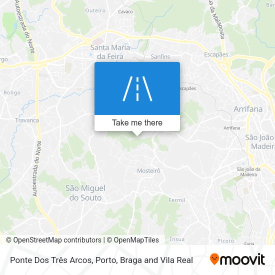 Ponte Dos Três Arcos mapa