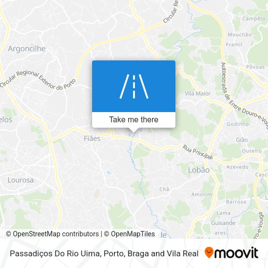 Passadiços Do Rio Uima mapa