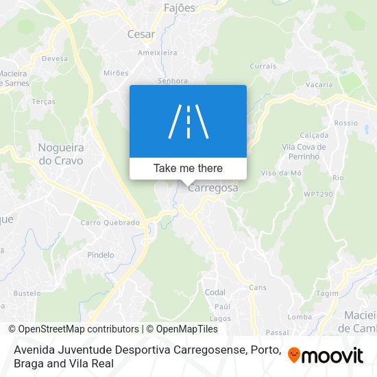 Avenida Juventude Desportiva Carregosense mapa