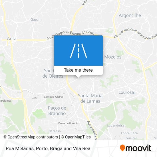 Rua Meladas mapa