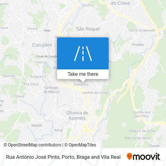 Rua António José Pinto mapa