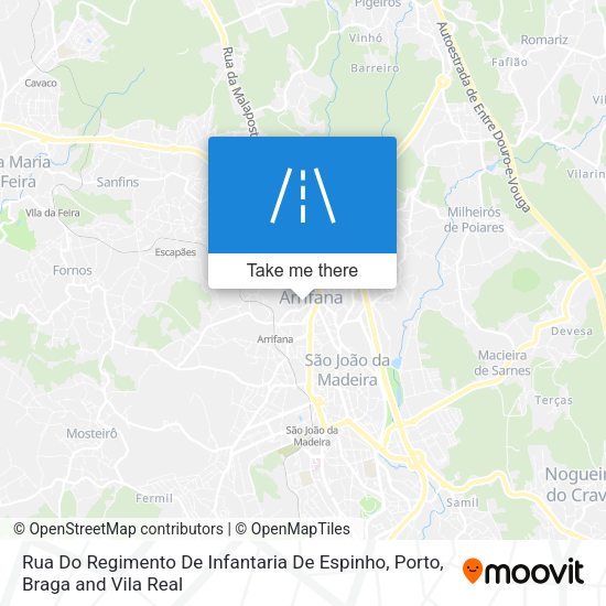 Rua Do Regimento De Infantaria De Espinho mapa