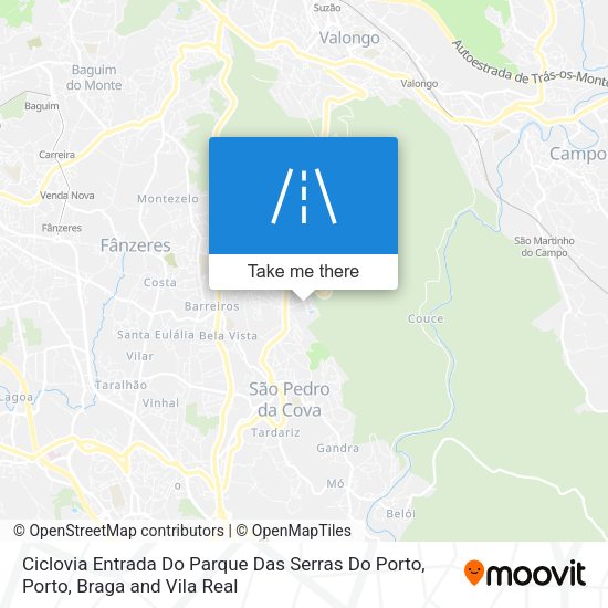Ciclovia Entrada Do Parque Das Serras Do Porto map