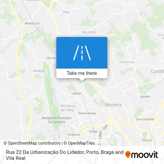 Rua 22 Da Urbanização Do Lidador mapa