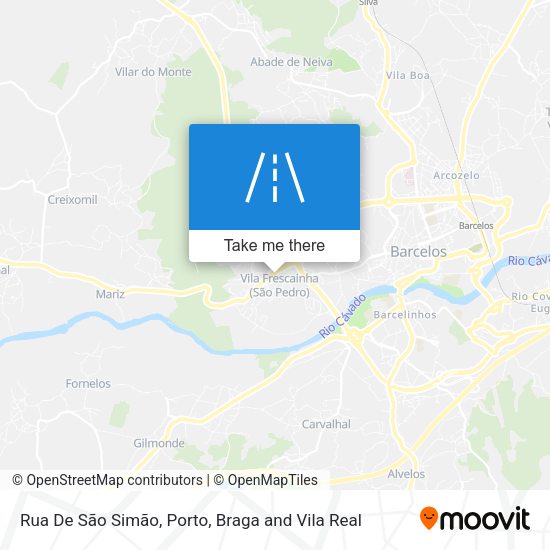 Rua De São Simão mapa