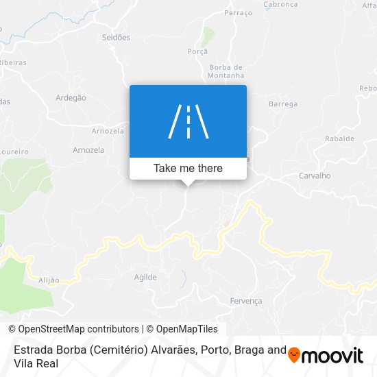 Estrada Borba (Cemitério) Alvarães mapa