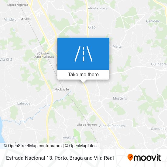 Estrada Nacional 13 mapa