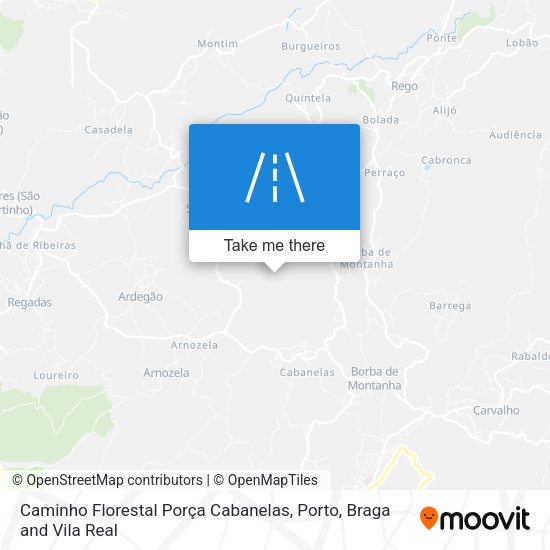 Caminho Florestal Porça Cabanelas mapa