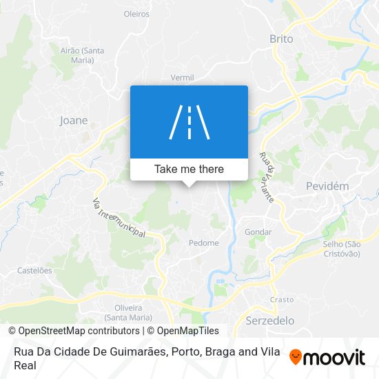 Rua Da Cidade De Guimarães mapa