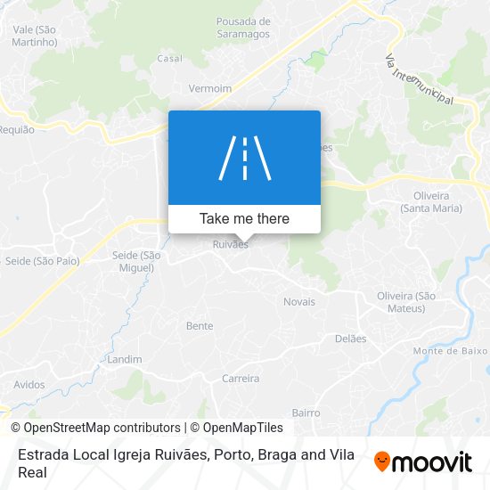 Estrada Local Igreja Ruivães map