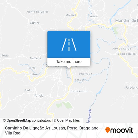 Caminho De Ligação Às Lousas mapa