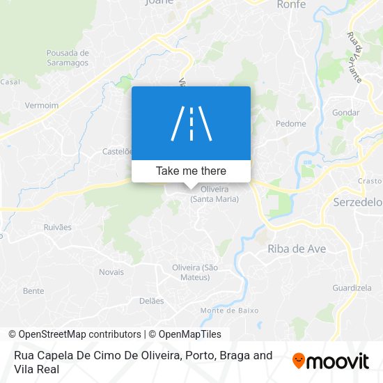 Rua Capela De Cimo De Oliveira map