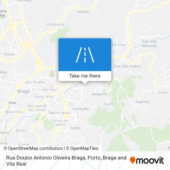 Rua Doutor António Oliveira Braga mapa