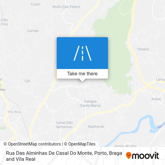 Rua Das Alminhas De Casal Do Monte mapa