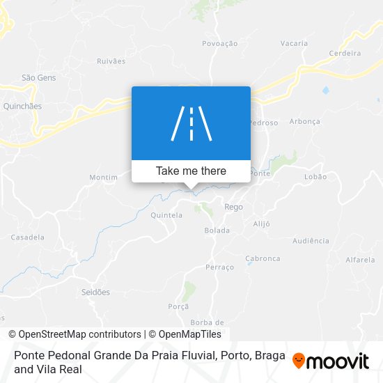 Ponte Pedonal Grande Da Praia Fluvial map