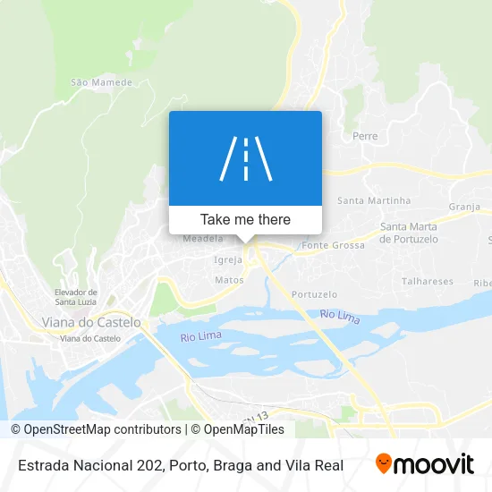 Estrada Nacional 202 map