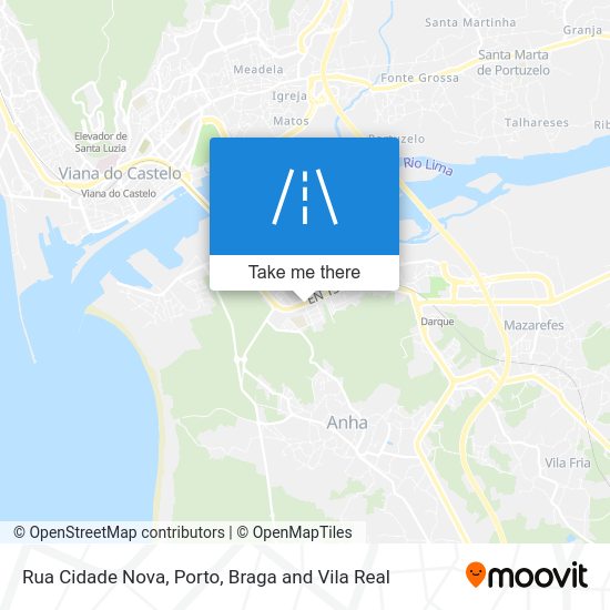 Rua Cidade Nova mapa