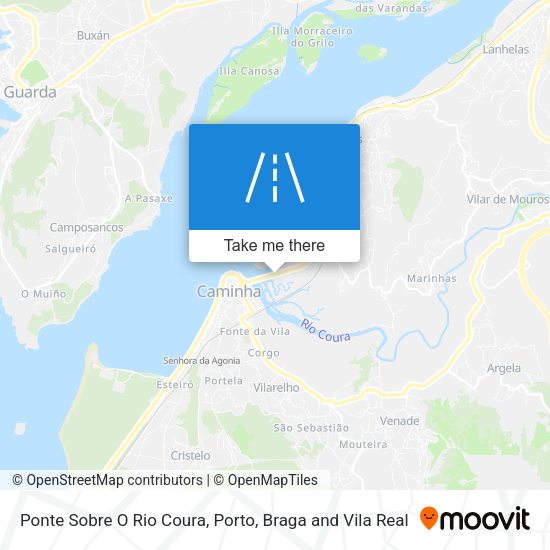 Ponte Sobre O Rio Coura mapa