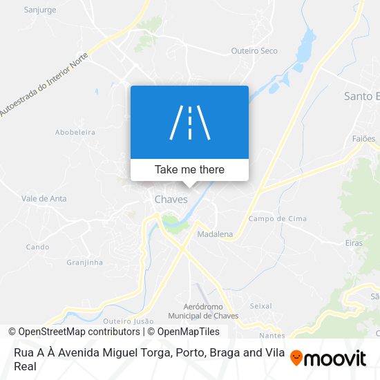 Rua A À Avenida Miguel Torga mapa
