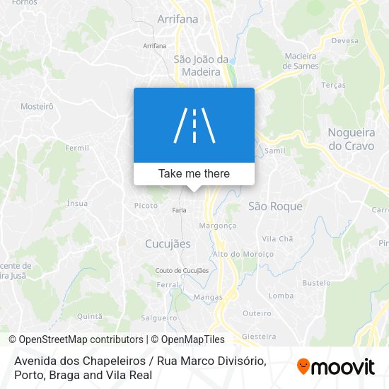 Avenida dos Chapeleiros / Rua Marco Divisório mapa