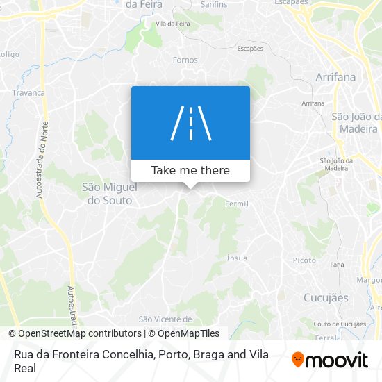 Rua da Fronteira Concelhia mapa