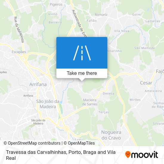 Travessa das Carvalhinhas mapa