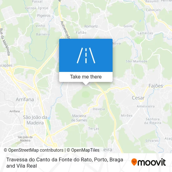 Travessa do Canto da Fonte do Rato map