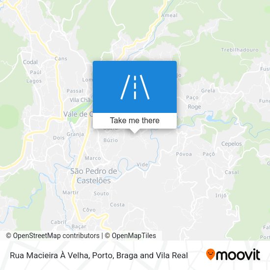 Rua Macieira À Velha mapa