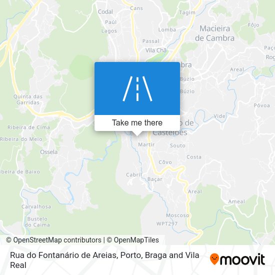 Rua do Fontanário de Areias mapa