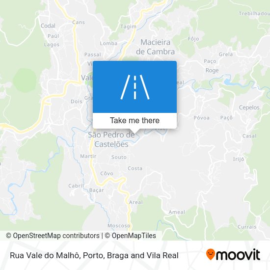 Rua Vale do Malhô mapa